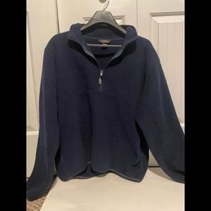 Men's Vintage L.L. Bean Quarter Zip Fleece Navy Blue Pullover Men’s Large